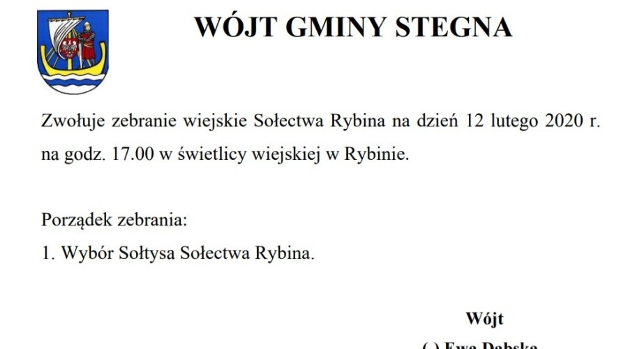 sołectwo rybina zebranie