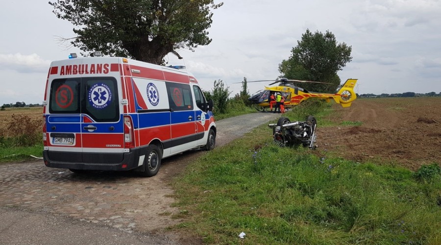 Lubiszynek. Wypadek motocykla (2)