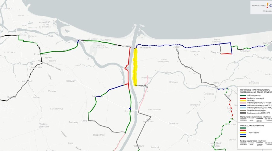Wiślan Trasa Rowerowe Stegna wał Pomorskie Trasy Rowerowe.JPG