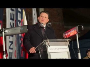 Sławomir Mentzen w Nowym Dworze Gdańskim.