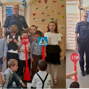 Dzielnicowa spotkała się z przedszkolakami w Nowym Dworze Gdańskim – rozmowa o bezpieczeństwie na drodze