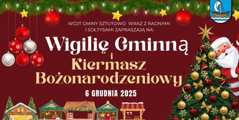 Wójt Gminy Sztutowo zaprasza na Gminną Wigilię 2025