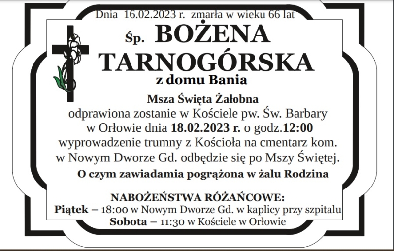 Bożena Tarnogórska. Ostatnie pożegnanie