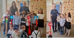Dzielnicowa spotkała się z przedszkolakami w Nowym Dworze Gdańskim – rozmowa o bezpieczeństwie na drodze
