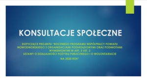 Współpraca Powiatu Nowodworskiego z organizacjami pozarządowymi. Konsultacje społeczne.