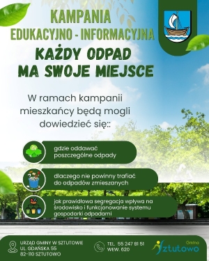 Gmina Sztutowo rozpoczyna kampanię edukacyjną dotyczącą segregacji odpadów