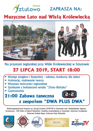 Gmina Sztutowo zaprasza na "Muzyczne Lato nad Wisłą Królewiecką"