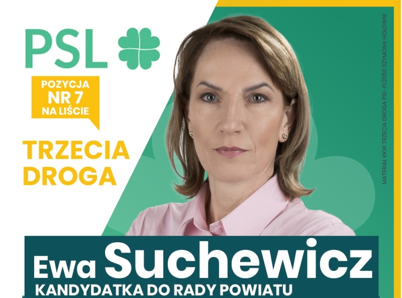 Ewa Alicja Suchewicz Kandydatka do Rady Powiatu w Nowym Dworze Gdańskim.