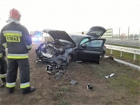 Cedry Małe. Pierwszy wypadek na nowo otwartej drodze S7 - 25.10.2018