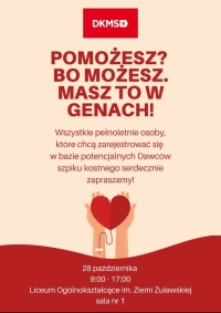 Zostań dawcą szpiku. Akcja nowodworskiego liceum.