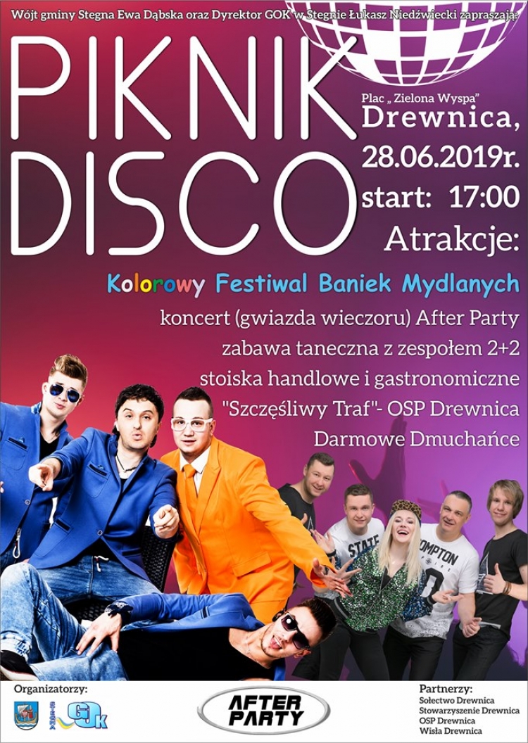 Gmina Stegna. Disco Piknik w Drewnicy na rozpoczęcie lata.