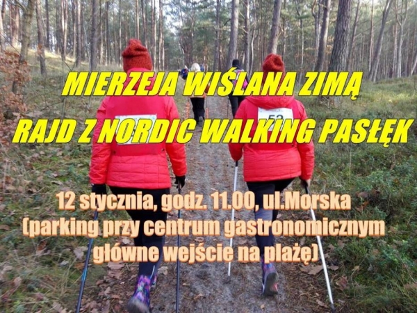 Sztutowo. Rajd Nordic Walking. Mierzeja Wiślana zimą.