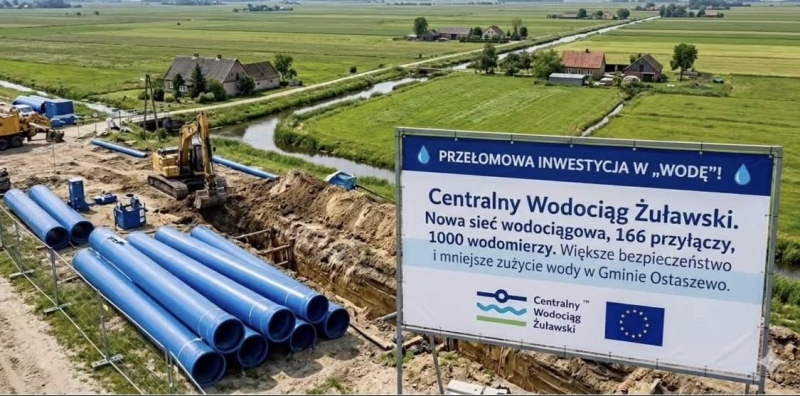 Budowa sieci wodociągowej w Lubieszewo, Ostaszewo, Nowa Kościelnica