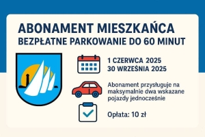 Krynica Morska. Abonament Mieszkańca – bezpłatne parkowanie do 60 minut