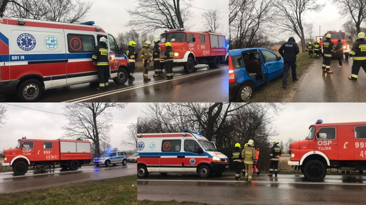 Wypadł z drogi i potrącił pieszego. Tujsk- 29.02.2020