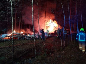 Pożar osrodka stegna