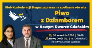 Nowy Dwór Gd. Spotkanie z Arturem Dziamborem. Zaproszenie.
