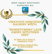 Zaproszenie na uroczystość wręczenia nagrody Wójta Gminy Sztutowo