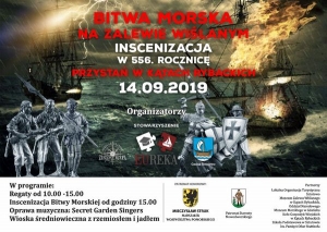 Inscenizacja Bitwy Morskiej na Zalewie Wiślanym. Zaproszenie do Kątów Rybackich.