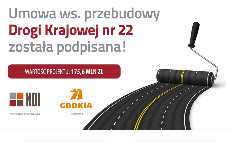 DK22. Podpisano umowę na rozbudowę odcinka Królewo Malborskie – granica województw.